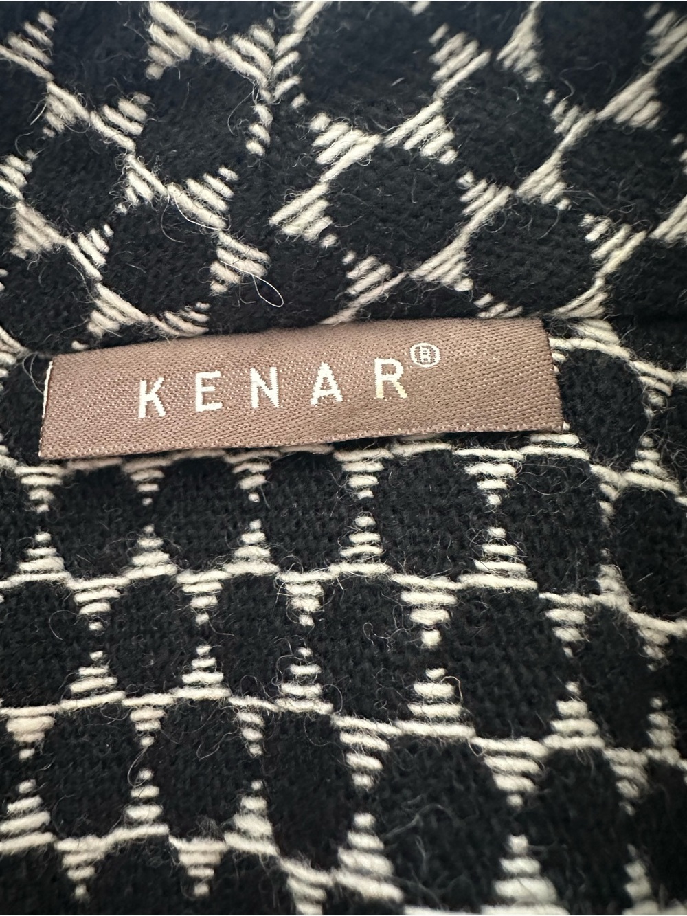 Kenar Black & White Patterned Belted Trench Jacket Size 12 - Picture 5 of 15